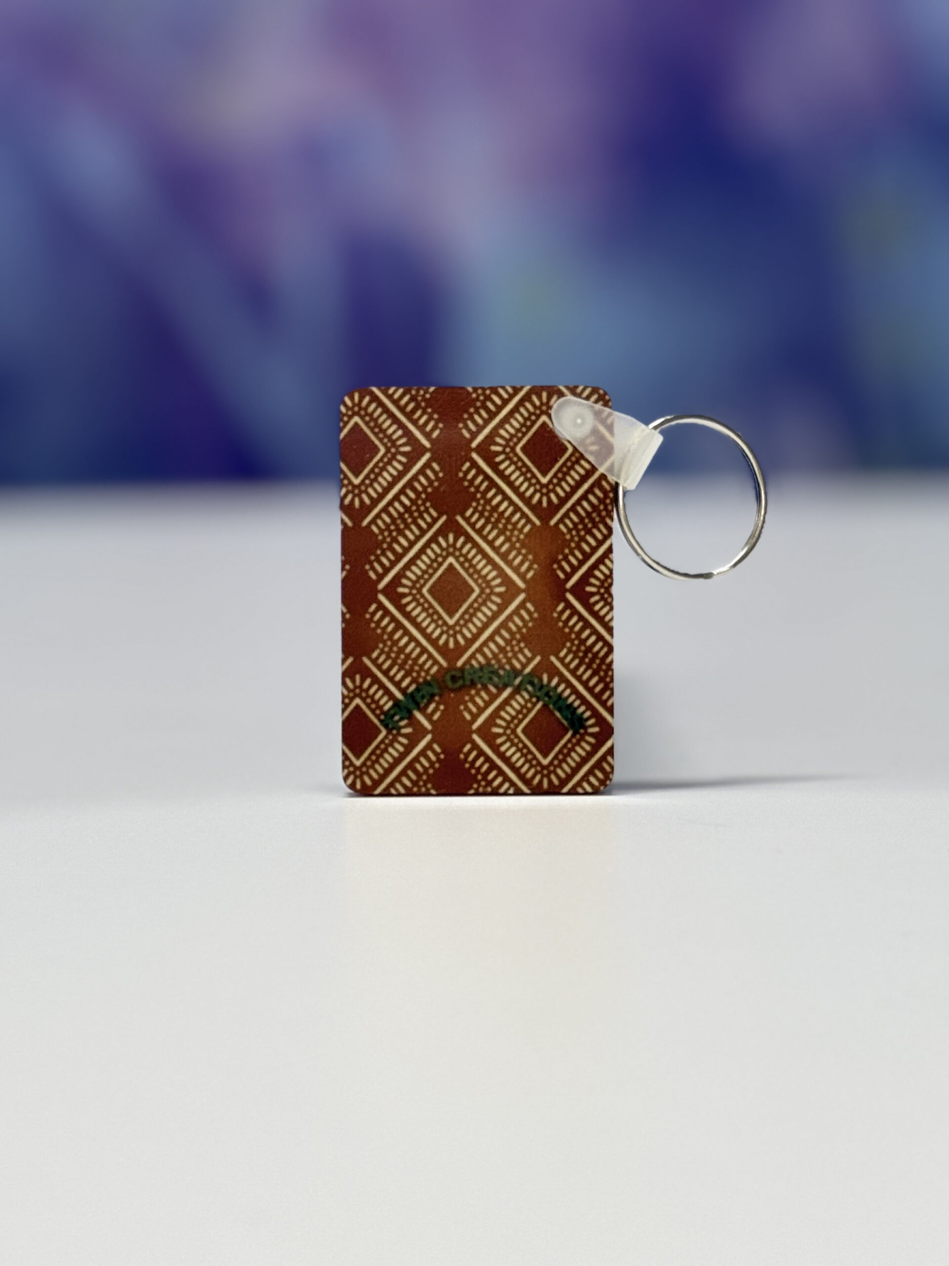 Keychain: Green and Tan Flowers - Image 2