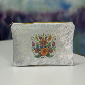 Glitter Pouch: You are Beautiful Orange Flower