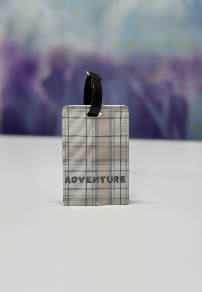 Luggage Tag: Adventure Cream Plaid