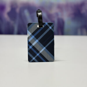 Luggage Tag: Black & Blue Plaid