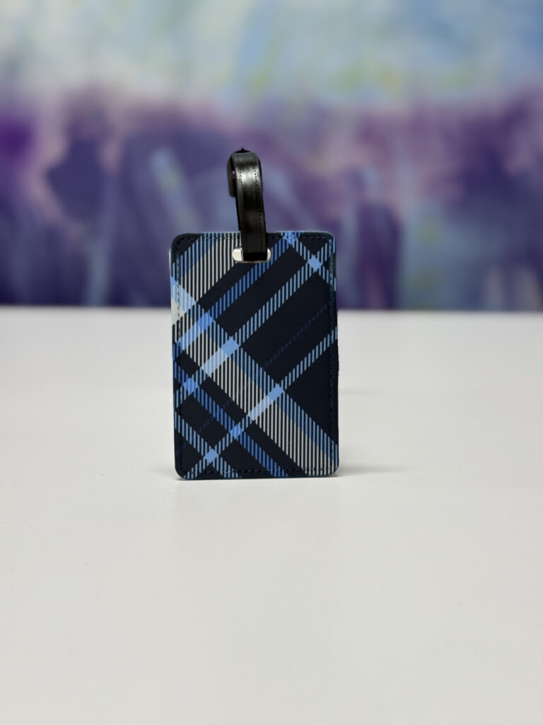 Luggage Tag: Black & Blue Plaid